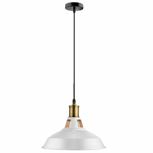 Stylish White Pendant light with Gold Accents for living room~3736