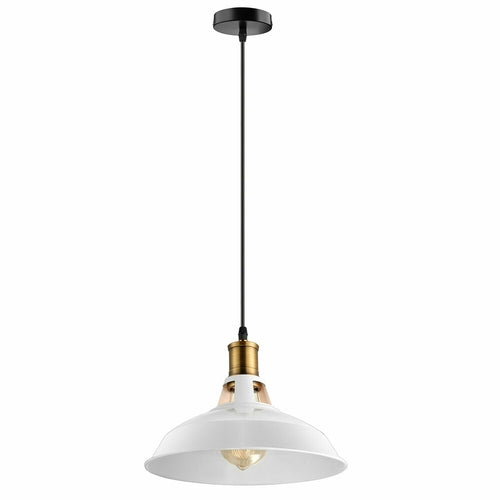 Stylish White Pendant light with Gold Accents for living room~3736