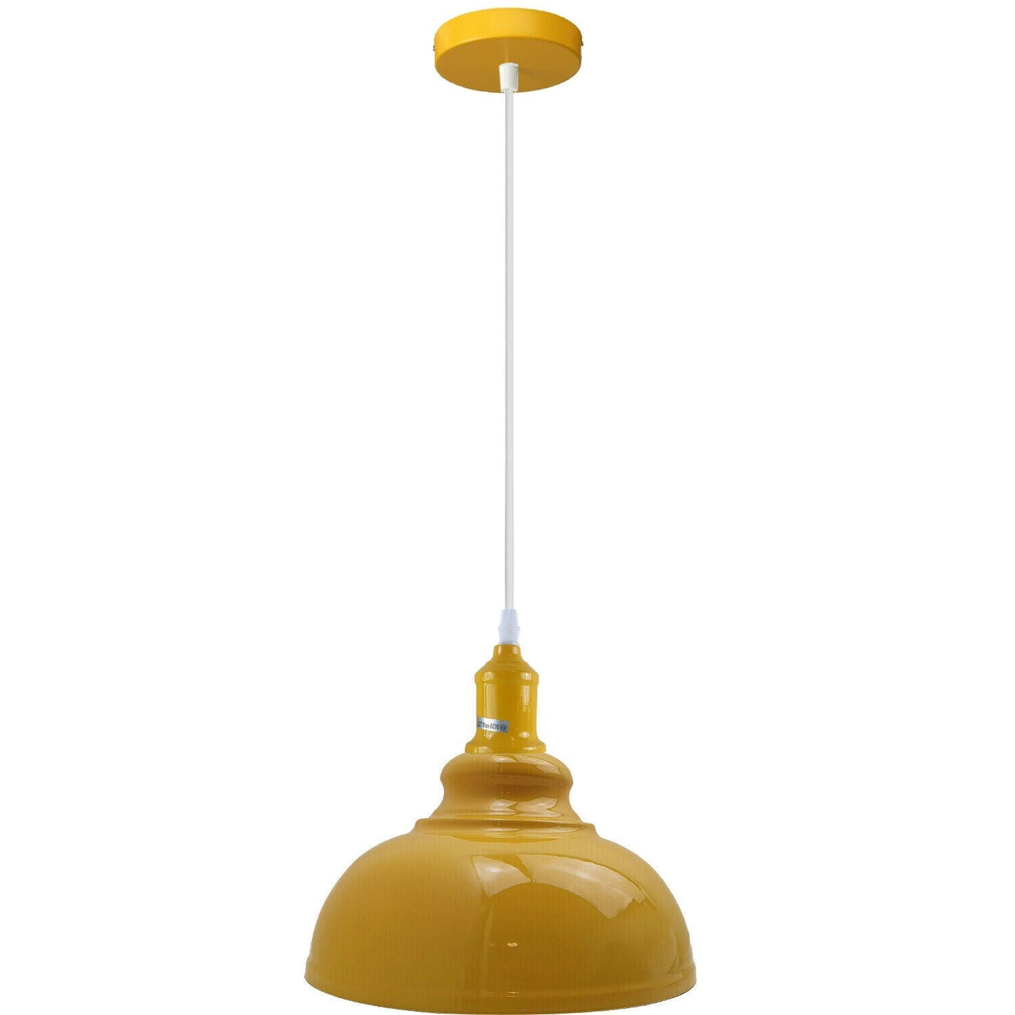 Yellow Curved Metal Dome Pendant Light Shade Dining Room~3631